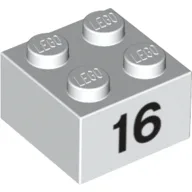 Brick 2 x 2 with Black "16" Print