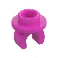 Lego Plate Special Round 1 x 1 with Hollow Stud and Underside Clip / Dark Pink
