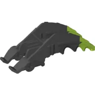 Large Figure Foot, Claw, Mistika with Axle with Marbled Lime Pattern / Black