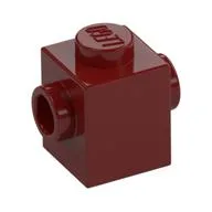 Brick Special 1 x 1 with Studs on 2 Sides / Dark Red