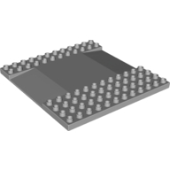 Lego Duplo Baseplate 12 x 12 with Reduced Stud Section (Road) / Light Bluish Gray
