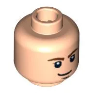Minifig Head Han Solo, Brown Eyebrows, White Pupils and Brown Chin Dimple Print [Blocked Open Stud]