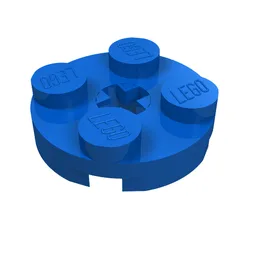 Plate Round 2 x 2 with Axle Hole Type 1 (+ Opening) / Blue