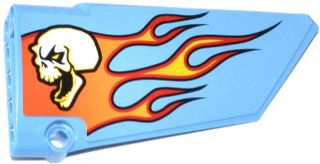 Lego Technic, Panel Fairing #18 Large Smooth, Side B with Skull and Flames Pattern (Sticker) - Set 42022