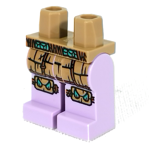 Lego Hips and Lavender Legs with Dark Tan Skirt, Knee Pads print