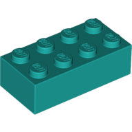 Lego Brick 2 x 4 / Dark Turquoise