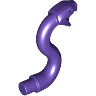 Animal, Snake Head with Open Mouth, Fangs and Curved Neck with Bar / Dark Purple