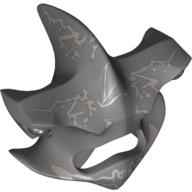 Lego Mask Hammerhead Shark with Eyes and Light Bluish Gray Lines Print / Dark Bluish Gray