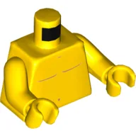 Torso, Bare Chest with Dark Orange Body Lines Print, Yellow Arms and Hands / Yellow