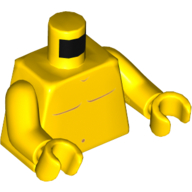 Lego Torso Bare Chest with Dark Orange Body Lines Print, Yellow Arms and Hands / Yellow