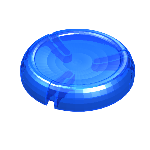 Lego Large Figure Throwing Disc, Kanoka [Plain] / Trans-Dark Blue