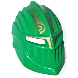 Large Figure Mask / Visor, Rascus with Gold Print / Green
