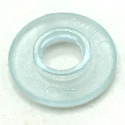 Clikits Bead, Ring Thin Large with Hole with Low Connector / Trans-Very Lt Blue