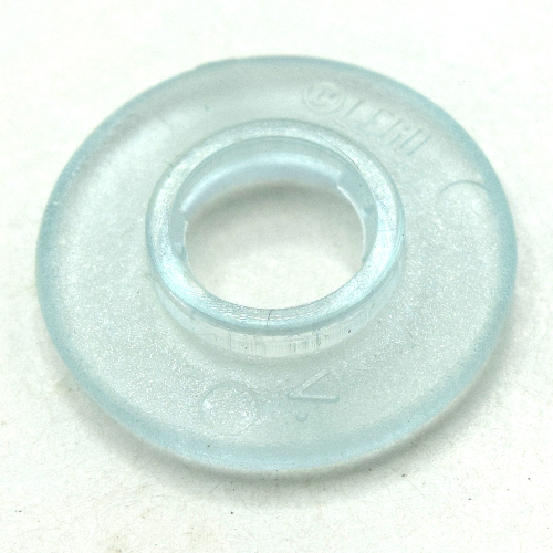Lego Clikits Bead, Ring Thin Large with Hole with Low Connector / Trans-Very Lt Blue
