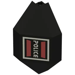Panel 3 x 3 x 6 Corner Convex with Space Police I Logo Print Right / Black
