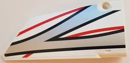 Technic, Panel Fairing #18 Large Smooth, Side B with Black, Red and Silver Stripes Pattern (Sticker) - Set 42000