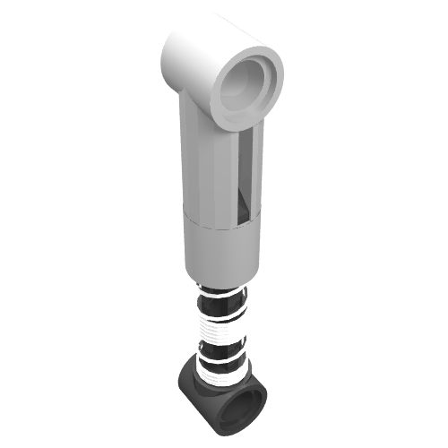 Lego Technic Shock Absorber 6.5L with Hard Spring, Tight Coil in Middle [Complete Assembly] / White