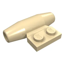 Engine - Smooth, Small 1 x 2 Side Plate [With Axle Holders] / Tan