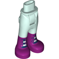 Lego Minidoll Hips and Trousers with Back Pockets and Magenta Boots with Dark Blue and White Fasteners Print / Light Aqua