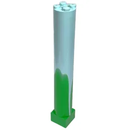 Support 2 x 2 x 11 Solid Pillar with Marbled Aqua Top Pattern