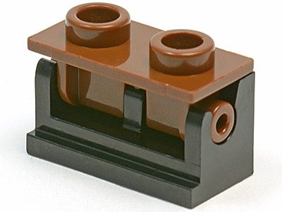 Lego Hinge Brick 1 x 2 with Brown Top Plate (3937 / 3938)