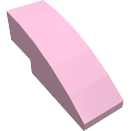 Brick Curved 3 x 1 No Studs / Bright Pink