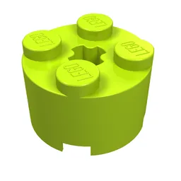 Brick Round 2 x 2 with Axle Hole / Lime