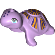 Lego Animal, Turtle with Dark Purple Spots and Dark Purple and Orange Shell Print