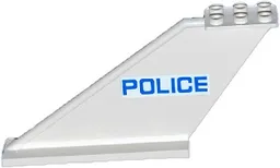 Tail 12 x 2 x 5 with Blue 'POLICE' Pattern on Both Sides (Stickers) - Set 60046