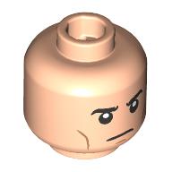 Lego Minifig Head Paul Atreides, Dark Eyebrows, Cheek Lines, Neutral/Stern print