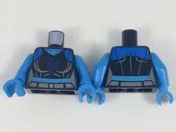 Torso Female Blue Shoulders, Dark Blue Snowflake Symbol Pattern / Dark Azure Arms / Dark Azure Hands