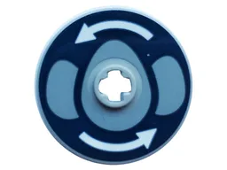 Technic, Disk 3 x 3 with White Arrows and Gray Eggs Pattern (Sticker) - Set 75937