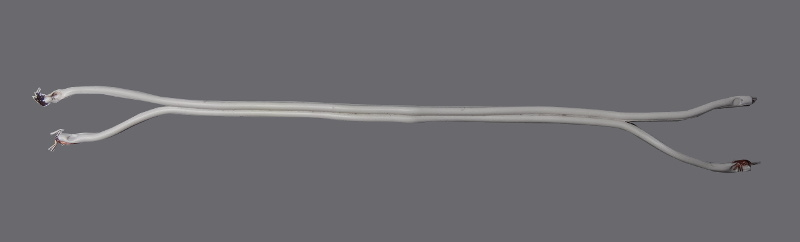 Lego Electric, Wire 12V / 4.5V with 2 Leads, 15 Studs (12cm) Long / White
