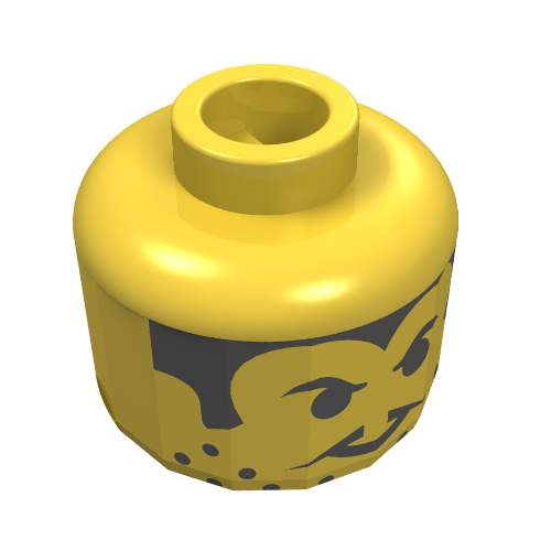 Lego Minifig Head Spyrius Chief, Moustache Thin, Stubble and Sideburns Print / Yellow
