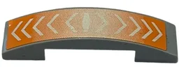 Slope, Curved 4 x 1 x 2/3 Double with White Arrows on Orange Background Pattern (Sticker) - Set 6868