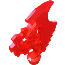 Weapon Axe Blade, Complex (Ninjago) [Techno-Blade] / Trans-Red