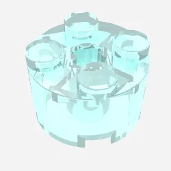 Brick Round 2 x 2 with Axle Hole / Trans-Light Blue