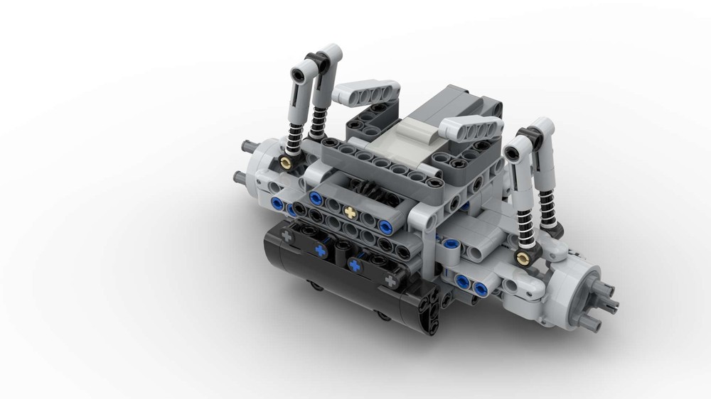 Lego Front floating Axle with steering motor & diff protection