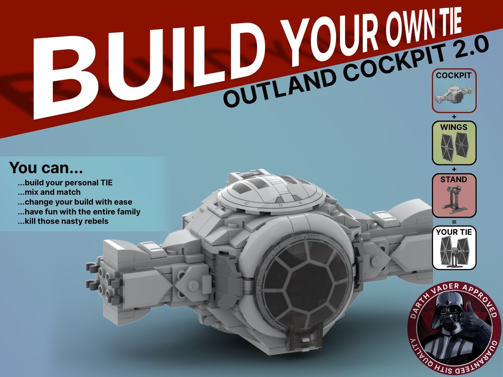 Lego Outland Cockpit (v2.0) - Build Your Own TIE
