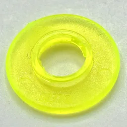 Clikits Bead, Ring Thin Large with Hole with Low Connector / Trans-Neon Green
