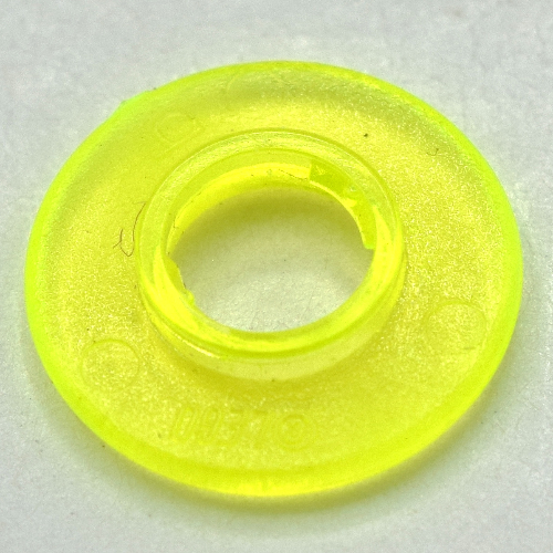 Lego Clikits Bead, Ring Thin Large with Hole with Low Connector / Trans-Neon Green