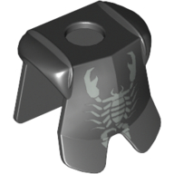 Lego Minifig Neckwear Armor Breastplate with Leg Protection, Vladek Scorpion Silver Print / Black