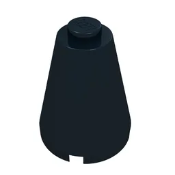 Cone 2 x 2 x 2, Solid Stud / Black