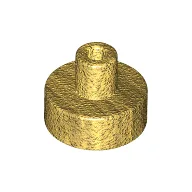 Tile Special Round 1 x 1 with Hollow Bar / Pearl Gold