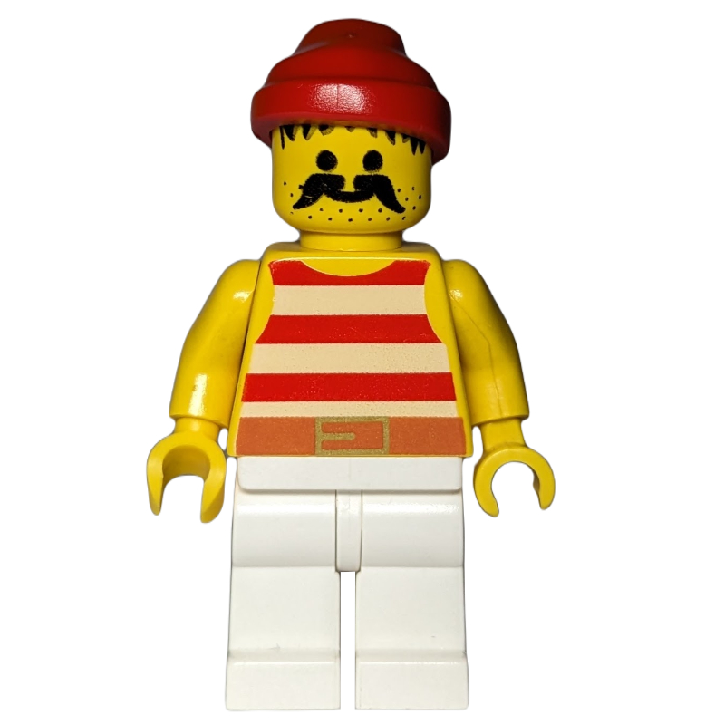 Lego Pirate - Red Stripes, White Legs, Red Bandana, 3626a