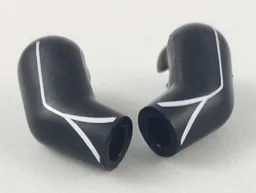 Arm, (Matching Left and Right) Pair with White Lines Pattern / Black