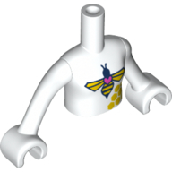 Lego Minidoll Torso Girl with Bee print, White Arms and Hands / White