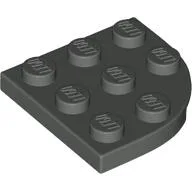 Plate Round Corner 3 x 3 / Dark Gray