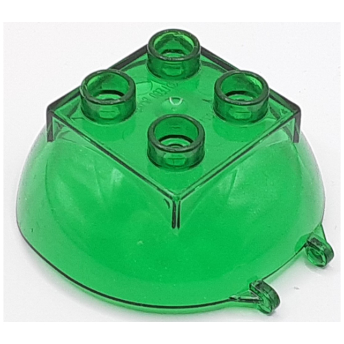 Lego Duplo Ball Tube Cover, Hinged Top / Trans-Green