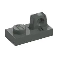 Hinge Plate 1 x 2 Locking with 1 Finger On Top / Dark Gray